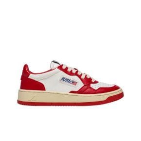 오트리 메달리스트 로우 레더 스니커즈 레드 화이트 Medalist Low Leather Sneakers Red W