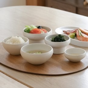 순수무광 Solo set 공기대접 디자인선택 오목/도토리 (7pcs)