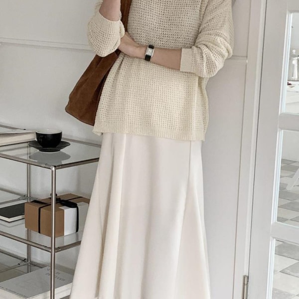 ★GRACE U★韓国高級ブランド★Bianca Tweed Wool Skirt Ivory Bianca Tweed Skirt (Pink) - GRACE U