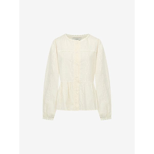 자수 스캘럽 레이스 블라우스 (TMBAB2412)