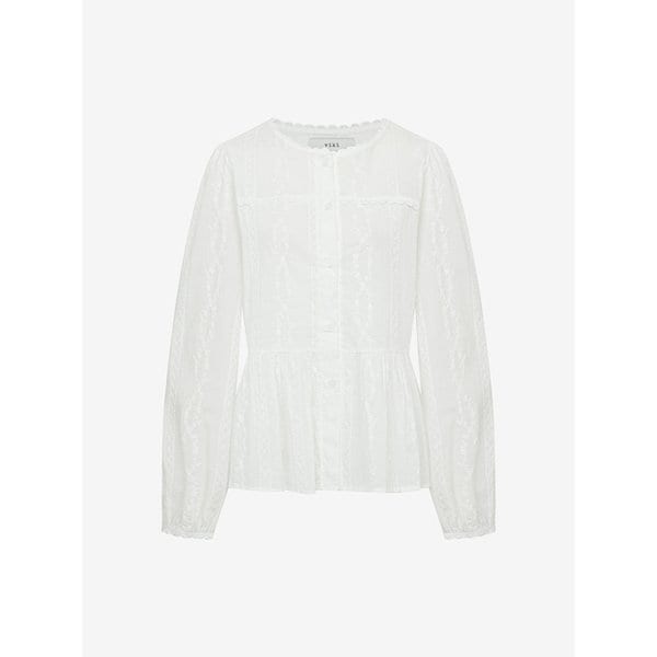 자수 스캘럽 레이스 블라우스 (TMBAB2412)