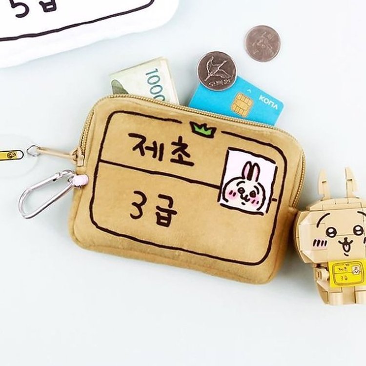 먼작귀 동전지갑 제초3급 1P 휴대용 미니 파우치 키링 (WFGJ50L