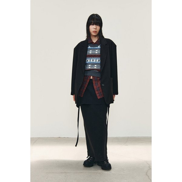 져지 레이어드 롱 스커트 9105332119099