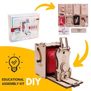 JollyLook 핀홀 인스턴트 필름 카메라 DIY 키트 Natural Wood