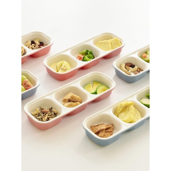 도자기 3구 플레이트