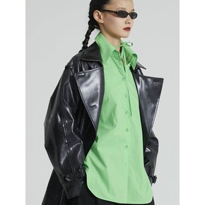 STRAP OVERSIZED COTTON SHIRT GREEN