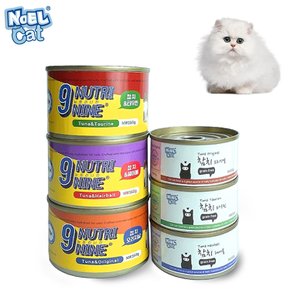 노엘캣 뉴트리나인 고양이캔 습식사료 캔 참치 길고양이 간식 오리지날 타우린 헤어볼 80g 160g