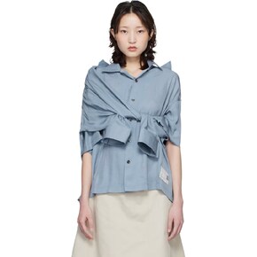 26 FW 메종미하라야스히로 블루 숄 레이어드 셔츠 261551F109000