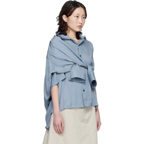 26 FW 메종미하라야스히로 블루 숄 레이어드 셔츠 261551F109000