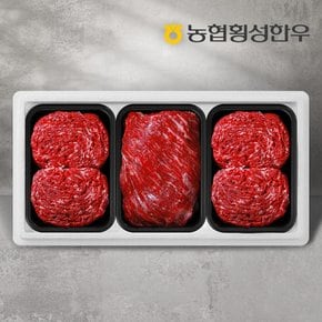 [G][농협횡성한우] 1등급 하누리정육세트 4호 1.5kg (국거리1팩+불고기2팩) /팩당500g