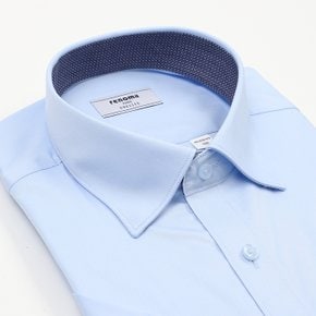 일반핏)구김 적은 B/P 트윌 스판 블루 반소매 셔츠( RZUSG0-003BU)