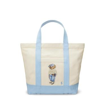 폴로 랄프 로렌 여성 폴로 베어 캔버스 스몰 토트(WAPOBAG0G620442400)
