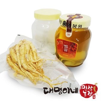 대명이네 인삼농장 꿀인삼 세트(꿀 1.2kg+세척 인삼 250g)/인삼청 수삼허니세트