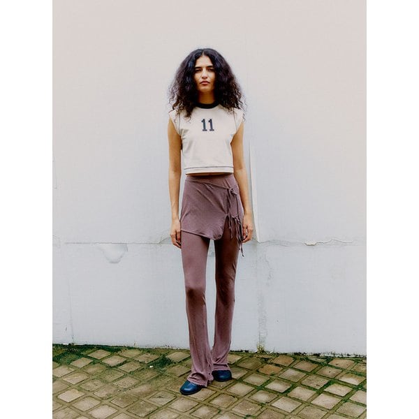 See-through layered skirt / Brown
