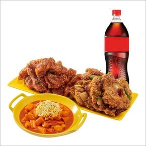 [기프티쇼] 노랑통닭 (순살/뼈)반반치킨(양념/깐풍)+떡볶이+콜라1.25L