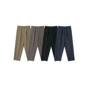 [Easy line] 1Pleats banding chino (Beige)