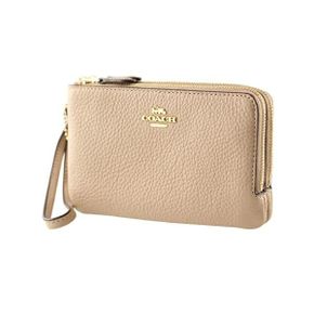 미국 코치 여성지갑 Coach 레더 Double Corner Zip Wristlet Taupe Style No. 6649 1346616