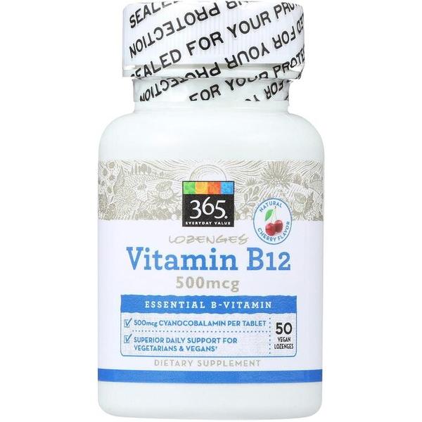 365에브리데이밸류 비타민 B12 0mcg 로젠지 체리 50 비건