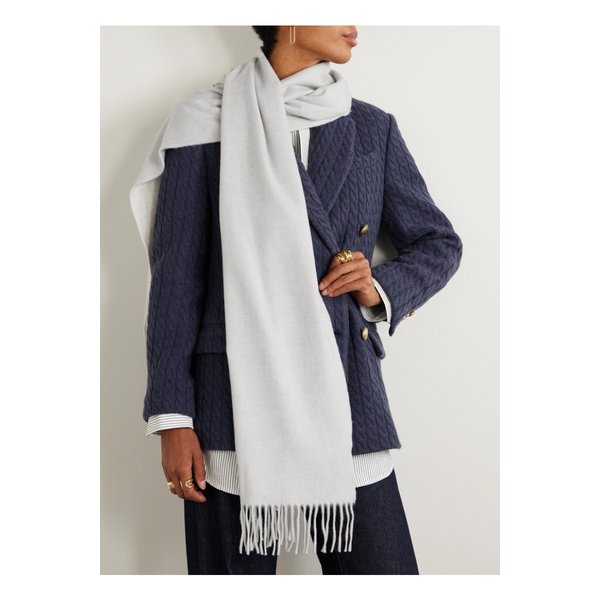 브루넬로쿠치넬리 프린지 캐시미어 스카프 라이트 그레이 46376663162900460