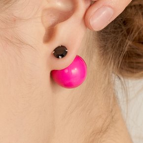 [Ie383]Pink Ball Silver Earring