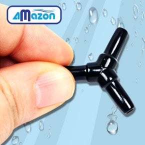 아마존 Y자 에어 기포 분배기 길이 3cm 호스 4mm x 6mm 사용 가능 블랙