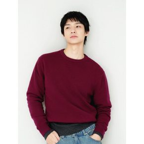 [올데이캐시미어] 캐시미어100 크루넥 풀오버  플럼 퍼플 456951MMHS