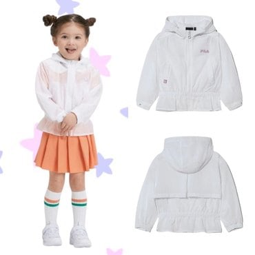 휠라키즈 [신상품] DAISY 셔링 바람막이 자켓 [FK2JKH2402F_WHI]