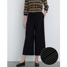 [24FW] [D-SOFT PLEATS] 블랙 소프트 플리츠 와이드 밴딩  DLPA4DP81BK