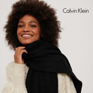 Calvin Klein 캘빈클라인 병행수입 니트  머플러 스카프 목도리 블랙