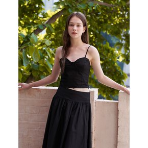 classic bustier blouse top - black