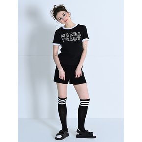 LINE COLOR SLIM POINT T-SHIRT BLACK MBCSTO021BK