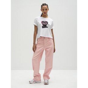 Silver sequins side trimmed pants in pink