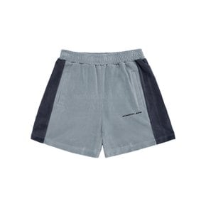 LOGO NEEDLEWORK VELOUR SHORT PANTS DARK MINT 니들워크 벨루어 숏팬츠