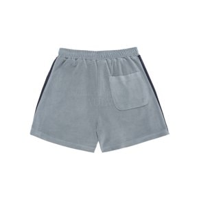 LOGO NEEDLEWORK VELOUR SHORT PANTS DARK MINT 니들워크 벨루어 숏팬츠