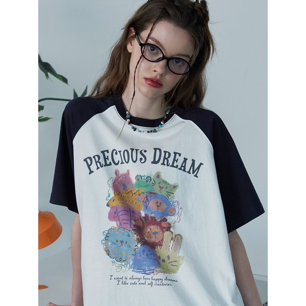 Precious 레글런 반팔티 네이비