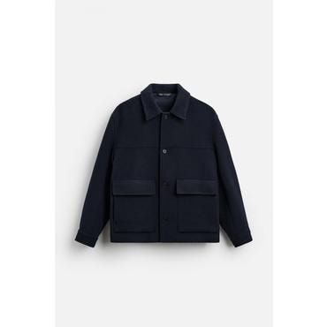 자라 울 혼방 숏 코트 6740/275 NAVY BLUE