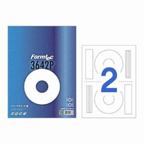 /오피스큐 라벨CD2칸100매 IJ 3642P CD DVD용118mm 내경 41mm