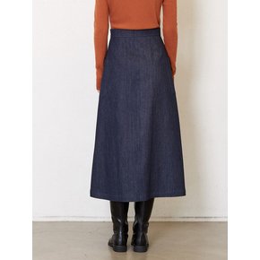 denim flared skirt