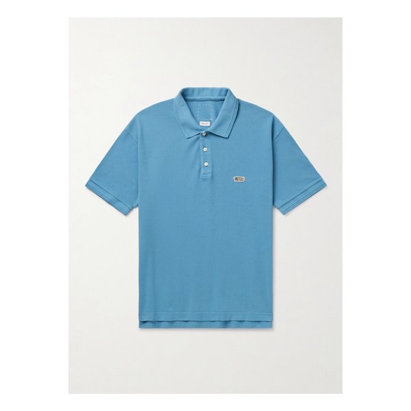 점보 웰러 가먼트 다이 코튼 피케 폴로 셔츠 블루 46376663162858749