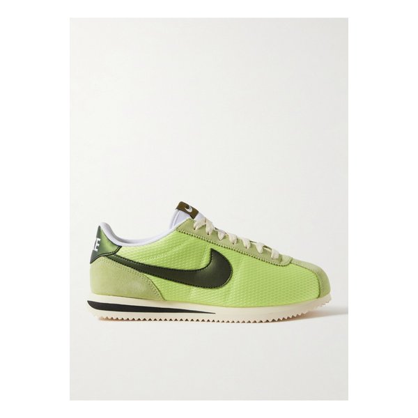 코르테즈 가죽 스웨이드 트리밍 메시 스니커즈 옐로 1647597358690561