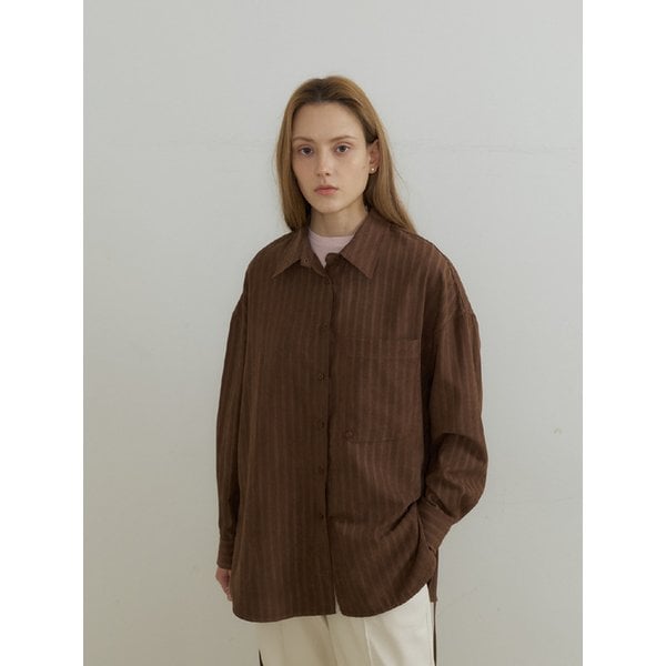 URBAN TIE Suede Shirt Jacket [Stripe Brown]
