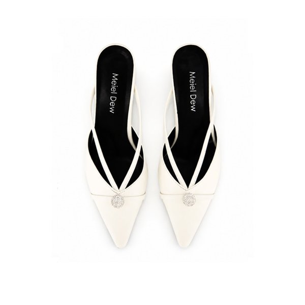 MD1141p Pointed-toe Strap Mule_Ivory