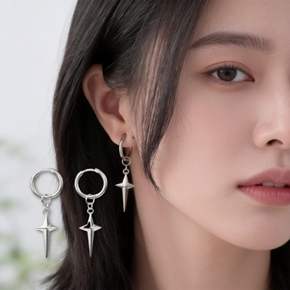 남성 귀걸이 후프 드롭 포인트 장식 이어링 남자 액세서리 선물