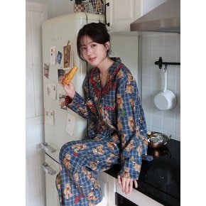 포근베어 긴팔 여성페어 딥블루 (21수)