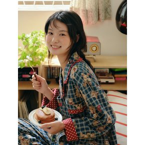 포근베어 긴팔 여성페어 딥블루 (21수)