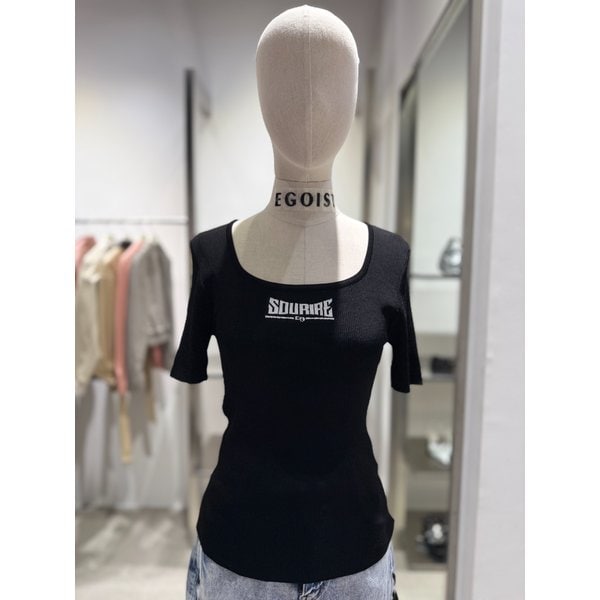 [여주점] 배색 스퀘어넥 자카드 니트 ER2KH461