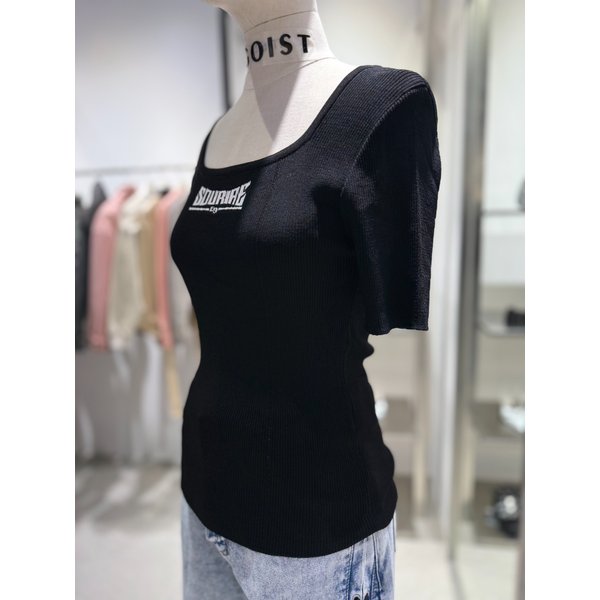 [여주점] 배색 스퀘어넥 자카드 니트 ER2KH461