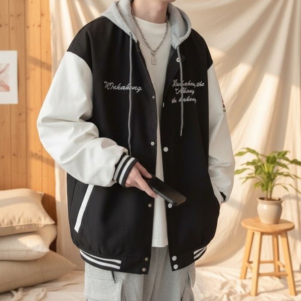 [옷자락] 남성용 간절기 오버사이즈 야구 점퍼