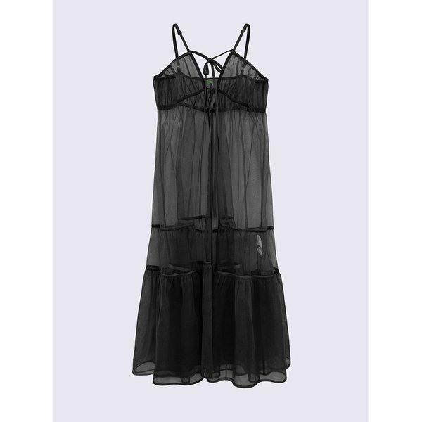 시스루 레이어드 오픈 원피스 (BLACK)