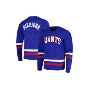 3972331 Tommy Hilfiger Mens Royal/Red New York Giants Nolan Long Sleeve T-Shirt